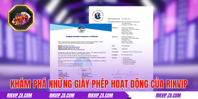 RIKVIP | Game Bài Đổi Thưởng Rik Vip Đẳng Cấp Của Dân Chơi 15 Khám phá những giấy phép hoạt động của RIKVIP